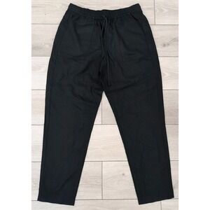 J. Crew Drawstring Pants‎ Linen Blend Womens Sz Medium Tall Black BF489 NWT